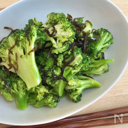 冷凍ブロッコリーのうまうま塩昆布和え♫