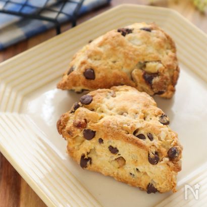 HMで簡単♡チョコとくるみのスコーン【卵・バター不使用】