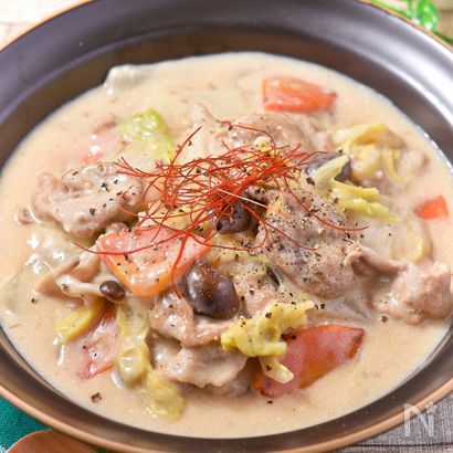 豚こま白菜の中華風クリーム煮│とろ～りコク旨でご飯が進む！