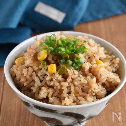 【ちりめんじゃことコーンの塩昆布炊き込みご飯】冷めてもOK！