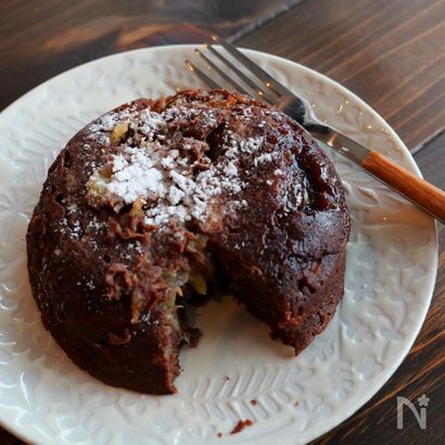小麦粉無し！レンジで3分のチョコバナナケーキ