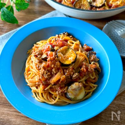 ワンパン!なすミートパスタ