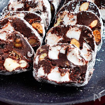 板チョコ溶かして、混ぜて冷やすだけ【チョコサラミ】