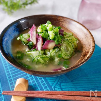 凍ったまま野菜のヒエヒエぶっかけ冷汁♪