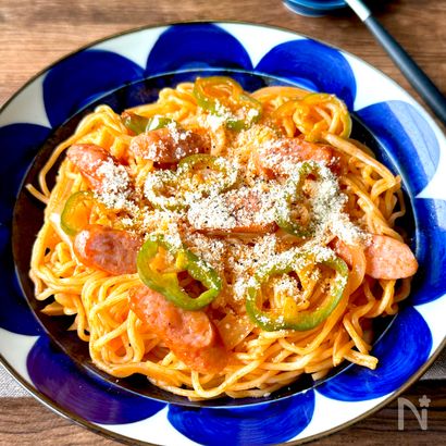 レンジで5分!パパッと1人飯♪【ナポリタン風焼きそば】