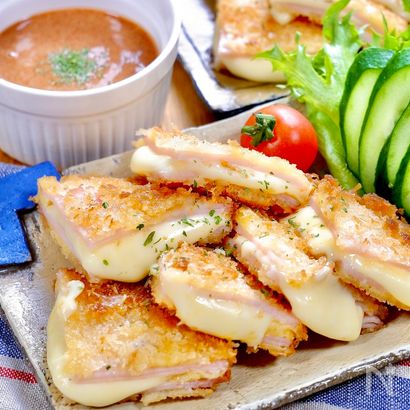 我が家の人気おかず『とろ～りチーズのハムカツ』簡単特製ソース