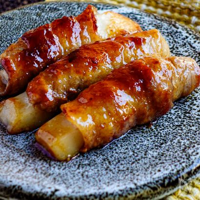 余った切りもち活用【餅の豚肉巻き焼き】