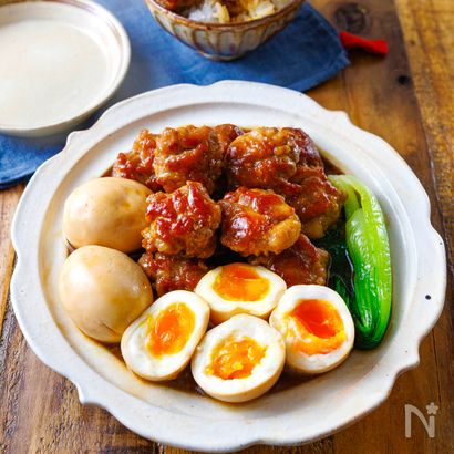 【我が家の殿堂入り♡】豚こまボールの角煮風甘辛！半熟卵も最高