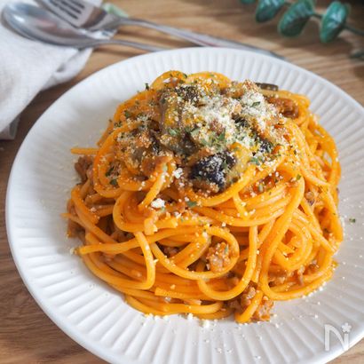 リピ確定!ワンパン15分【絶品なすのミートパスタ】