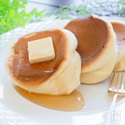 型不要なのにふわふわ！ホットケーキミックスでスフレパンケーキ