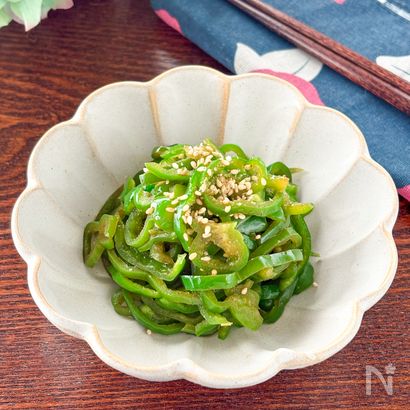 レンチン3分!牡蠣だし無限ピーマン