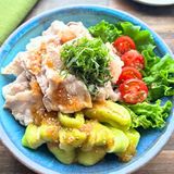ドレッシングが決め手♪【とろとろなすの冷しゃぶサラダ】