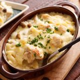 別茹で不要で時短♪チキンマカロニグラタン