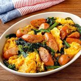 5分で完成！朝食にも◎【ほうれん草と卵のカレー炒め】