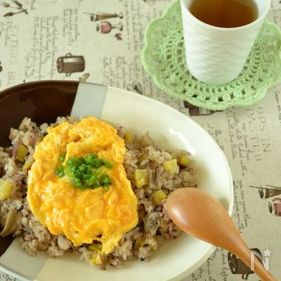 さつま芋ごはんの和風オムライス