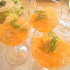 にんじんとコンソメのジュレ仕立て　　ウニ添え