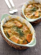 米粉でとろみ♪かぼちゃの豆乳カレーグラタン