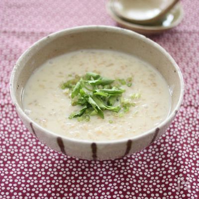 しょうがたっぷり♪豆乳仕立てのクリーミー粥
