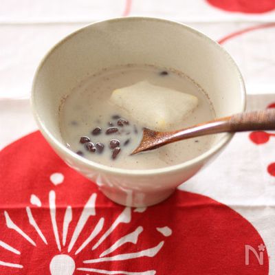 シナモン風味の豆乳しるこ(ぜんざい)