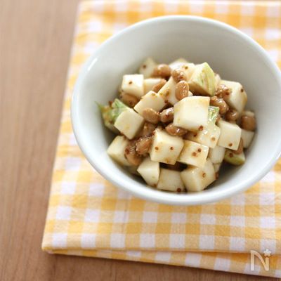 コリコリ食感♪かぶの粒マス納豆和え