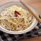 蓮根のシャキシャキぺペロンチーノ焼きそば