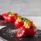 ヘルシーもち麦入り♪トマトカップのサラダ♪