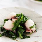 白だしと胡麻油で『にらとたこのさっと煮』
