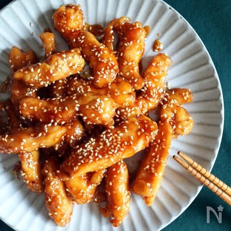 最強のおかず 鶏むね肉の甘辛ごまスティック By スギヤマ ヒサエ レシピサイト Nadia ナディア プロの料理家のおいしいレシピ
