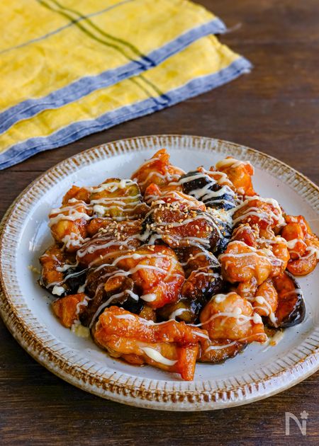 鶏肉と茄子のさっぱりコク旨照り焼き
