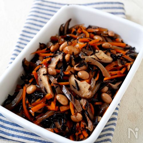 食物繊維たっぷり!【ひじきと大豆の煮物】植物油・砂糖不使用