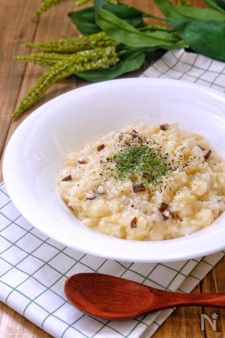 レンジで簡単ひとりご飯＊きのこチーズリゾット＊