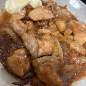 ちちちの作ってみた!投稿(行列のできる定食屋さんの🍚鶏のとろとろ生姜焼き定食🤩💖)