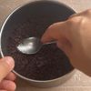 【レンジで簡単】ブルーベリーとココアプリンのハロウィンケーキの下準備