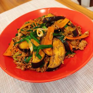 aym321の作ってみた!投稿(甜麺醤でこくうま！ご飯が進む♪【中華風なす味噌炒め】)