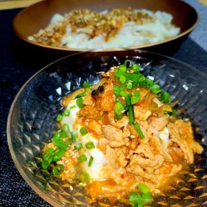 ヴェルの作ってみた!投稿(簡単！美味しい♪豚キムチのっけ冷や奴)