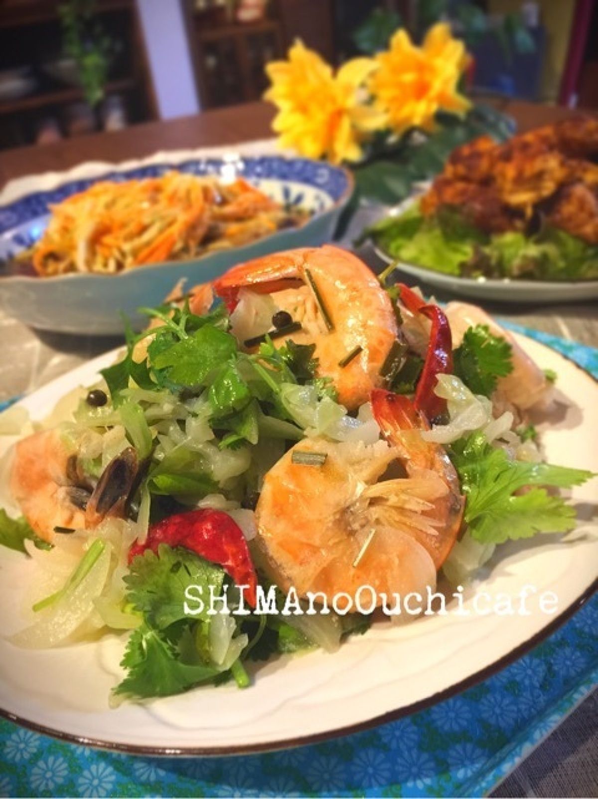 ガーリックシュリンプとキャベツのマンゴースローのレシピ