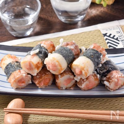 【明太チーズちくわの磯辺天】お酒がすすむちくわ天