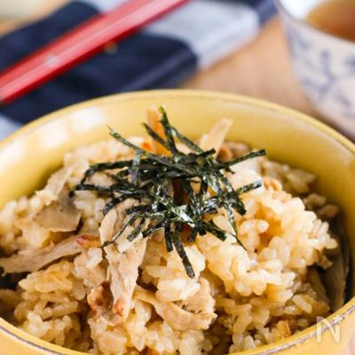 最高に旨い!!『豚肉とごぼうの旨味たっぷり炊き込みご飯』