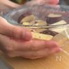 鮭とさつまいもの出汁炒めの工程1