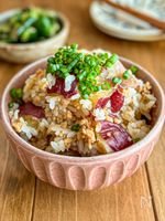 甘辛絶品《鶏そぼろ♡さつまいもごはん》