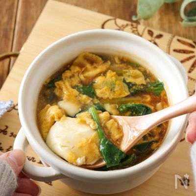 ホッと温まる♪温豆腐の卵あんかけ