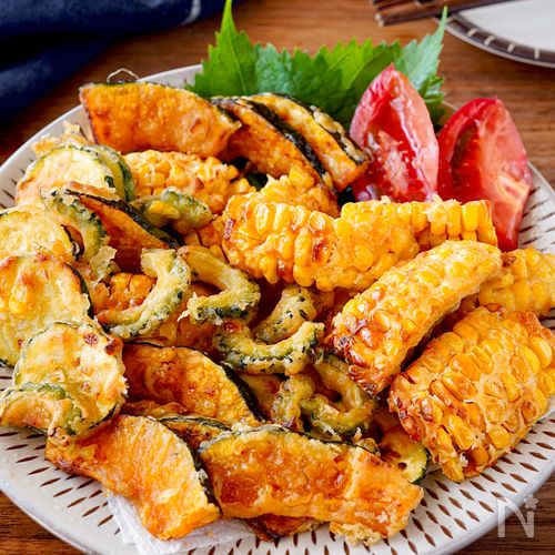 【夏野菜のからあげ】揚げずにヘルシー!カリッと香ばしい♪