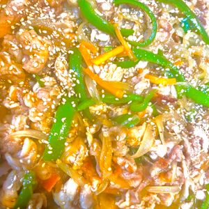 962565の作ってみた!投稿(ガッツリ‼︎男子も喜ぶ♡韓国風豚こま丼♡)