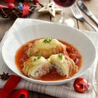 チーズがとろ〜り！ロール白菜のトマト煮込み。クリスマスにも♪