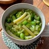 ブロッコリーと枝豆のマカロニスープ