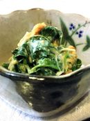 モロヘイヤとえのきのピーナッツバター和え