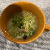 りんごの作ってみた!投稿(豆苗としめじのふわたまスープ)