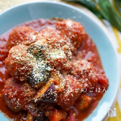 \うま味濃縮/なすと柔らか煮込みミートボール♪