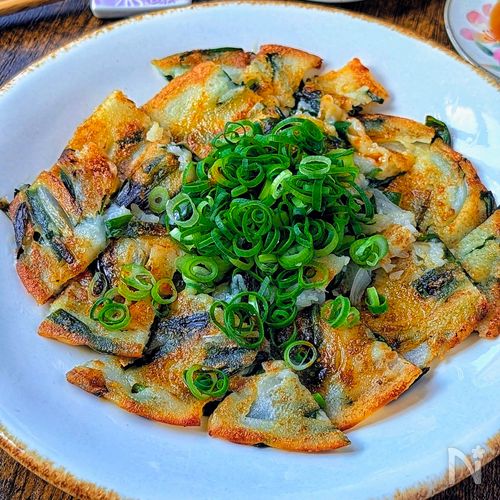 【にらと新玉ねぎのカリカリチヂミ】外カリ中もち食感😍
