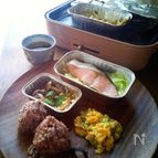 BRUNOホットプレートとアルミカップで作る朝の和定食